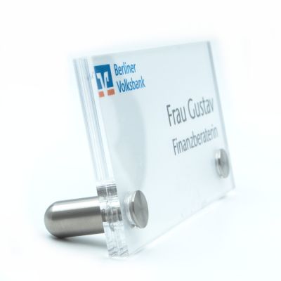 Tischschild Vitrum T 150 75 mm aus Acryl